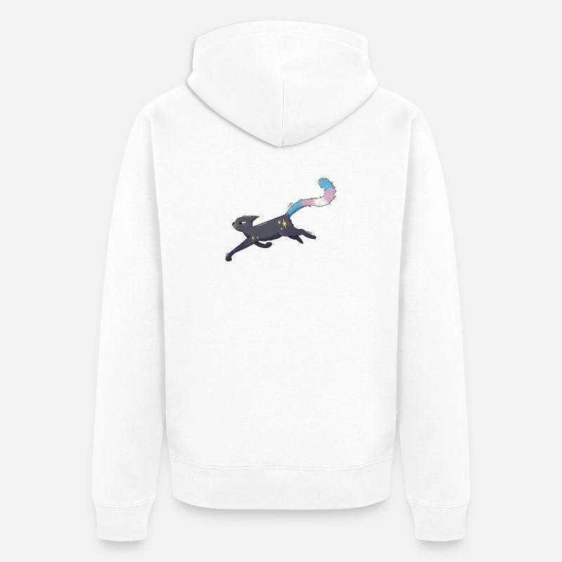 Fierté trans de chat mignon - Veste à capuche bio Premium Unisexe - blanc
