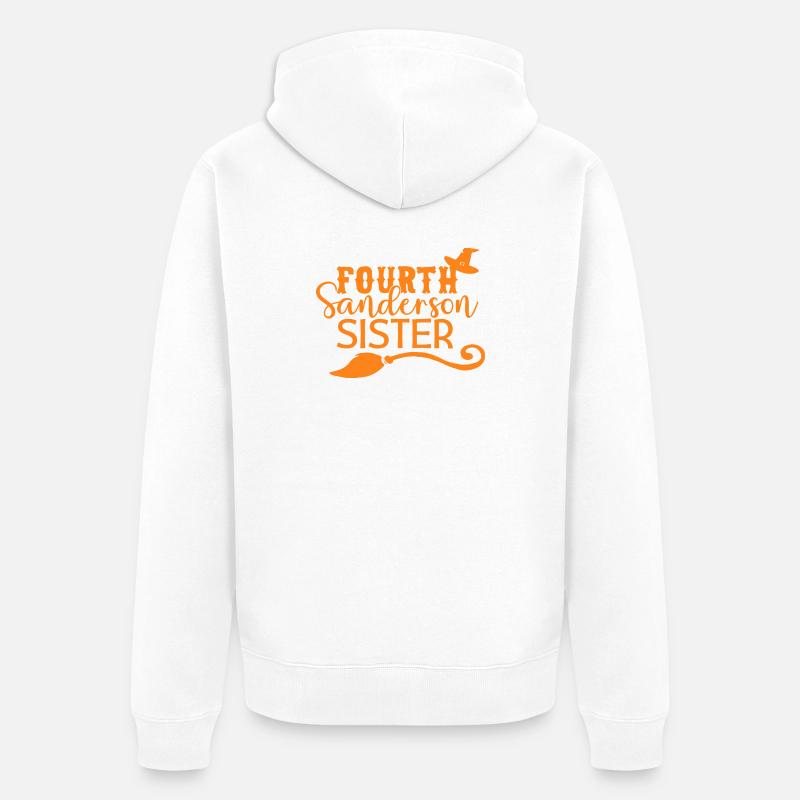 Vierte Hexenschwester Halloween - Unisex Premium Bio Zip Hoodie - Weiß