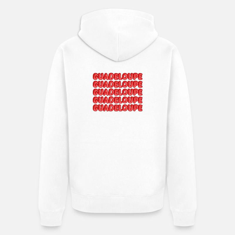 Guadeloupe - Unisex Premium Bio Zip Hoodie - Weiß