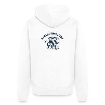 Strandkorbliebe Ostsee Nordsee - Unisex Premium Bio Zip Hoodie - Weiß - Hinten - Thijin (182cm)