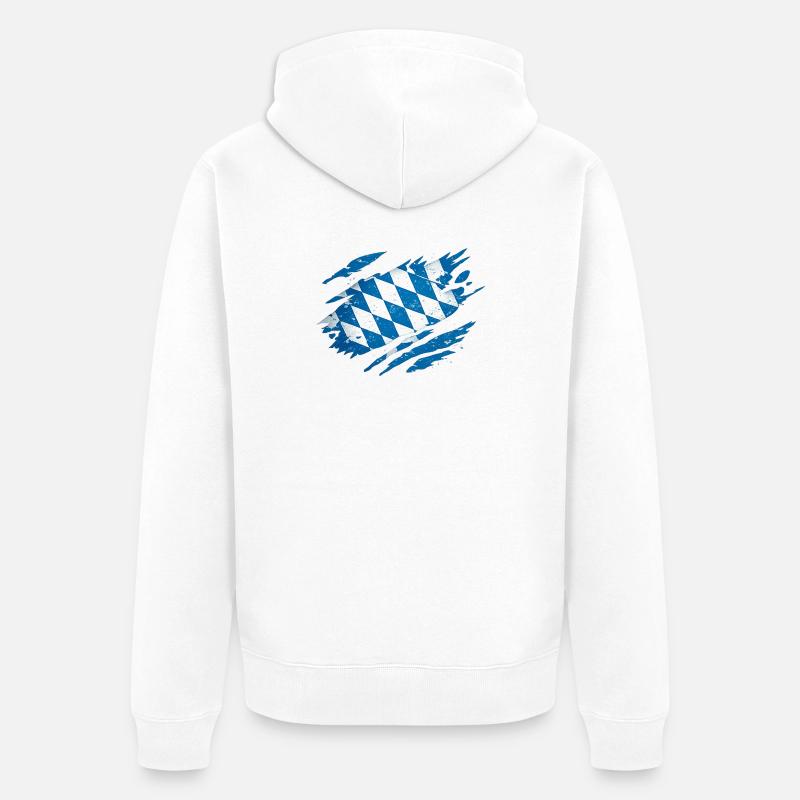 Bavière Drapeau bavarois - Veste à capuche bio Premium Unisexe - blanc