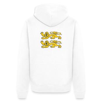 Normandy Gold On Gueules T-Shirt Humorgeschenk - Unisex Premium Bio Zip Hoodie - Weiß - Hinten - Thijin (182cm)
