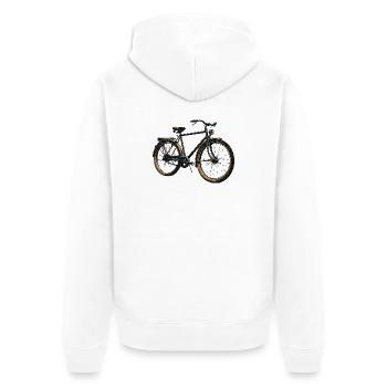 Image rétro de la soirée à vélo - Veste à capuche bio Premium Unisexe - blanc - Dos - Thijin (182cm)