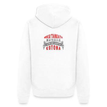 Ein Elektroautofahrer sagt - Unisex Premium Bio Zip Hoodie - Weiß - Hinten - Thijin (182cm)