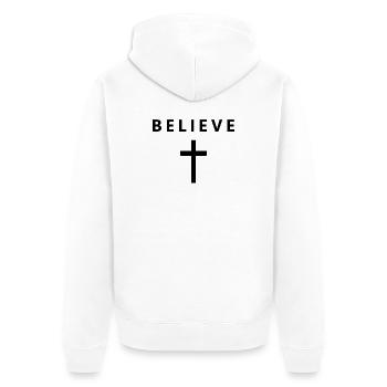 Faith in the minimalist faith in Jesus, e - Unisex Premium Organic Zip Hoodie - white - Back - Thijin (182cm)