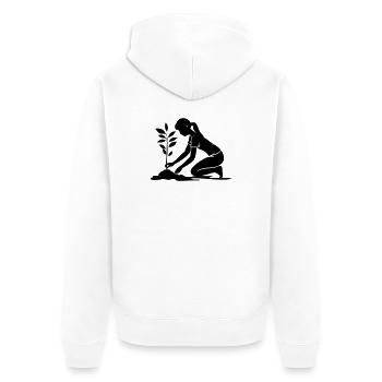 Environnement de plantation - Veste à capuche bio Premium Unisexe - blanc - Dos - Thijin (182cm)