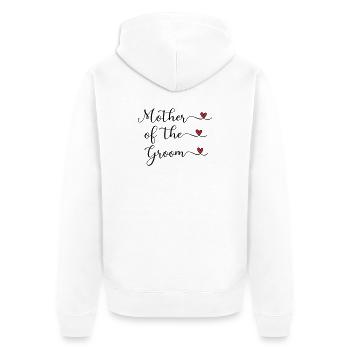 Logo mignon de la Mère du Marié avec un cœur - Veste à capuche bio Premium Unisexe - blanc - Dos - Thijin (182cm)