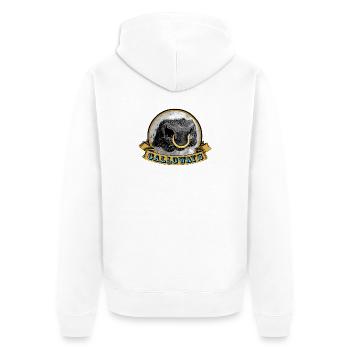 Galloway Ring Cow Logo - Unisex Premium Organic Zip Hoodie - white - Back - Thijin (182cm)