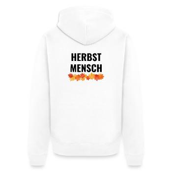 Herbstmensch - Unisex Premium Bio Zip Hoodie - Weiß - Hinten - Thijin (182cm)