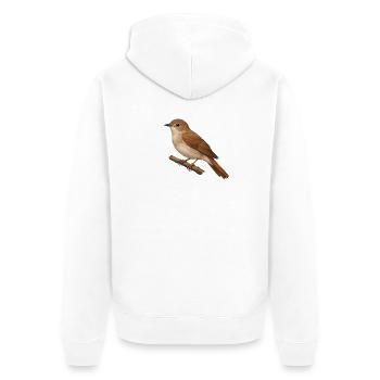 Nachtigall - Unisex Premium Bio Zip Hoodie - Weiß - Hinten - Thijin (182cm)