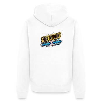 Phase deux : Style de bande dessinée Energy - Veste à capuche bio Premium Unisexe - blanc - Dos - Thijin (182cm)