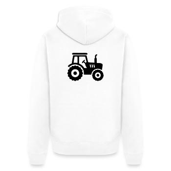 Silhouette tracteur tracteur - Veste à capuche bio Premium Unisexe - blanc - Dos - Thijin (182cm)