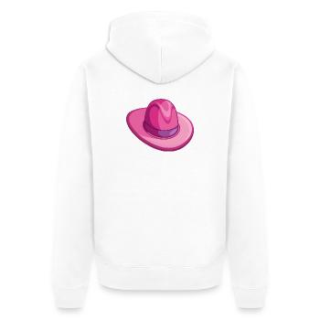 Chapeau de cowboy rose - Veste à capuche bio Premium Unisexe - blanc - Dos - Thijin (182cm)