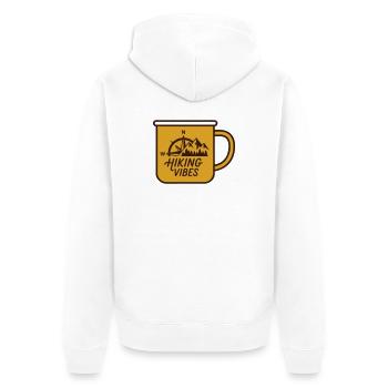 Logo Boussole Wanderlust Mug - Veste à capuche bio Premium Unisexe - blanc - Dos - Thijin (182cm)