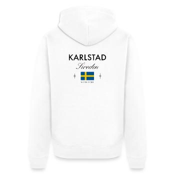 Karlstad Sweden Coordinates Travel Souvenir - Unisex Premium Organic Zip Hoodie - white - Back - Thijin (182cm)
