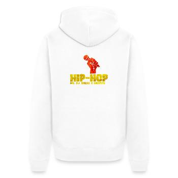Hip Hop Fist Basketball Tee - Unisex Premium Organic Zip Hoodie - white - Back - Thijin (182cm)