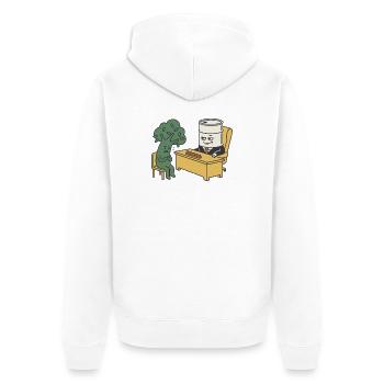 Kapitalismus Kritik Umwelt - Unisex Premium Bio Zip Hoodie - Weiß - Hinten - Thijin (182cm)
