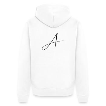Name mit A Initiale für Anna Amelie Alexander - Unisex Premium Bio Zip Hoodie - Weiß - Hinten - Thijin (182cm)