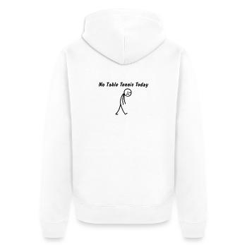 Heute kein Tischtennis – Tischtennisspieler - Unisex Premium Bio Zip Hoodie - Weiß - Hinten - Thijin (182cm)