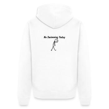 Heute kein Schwimmen – Lustiges Schwimm-Geschenk - Unisex Premium Bio Zip Hoodie - Weiß - Hinten - Thijin (182cm)