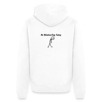 Heute kein Windsurfen – Lustiges Windsurf-Geschenk - Unisex Premium Bio Zip Hoodie - Weiß - Hinten - Thijin (182cm)
