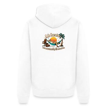 Rente Ruhestand Abschiedsgeschenk Kollege - Unisex Premium Bio Zip Hoodie - Weiß - Hinten - Thijin (182cm)
