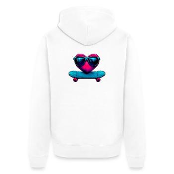 Skate Love Rider - Unisex Premium Bio Zip Hoodie - Weiß - Hinten - Thijin (182cm)