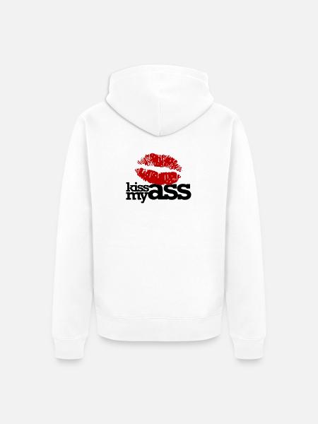 Kiss my ass - Unisex Premium Organic Zip Hoodie - white