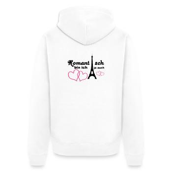 Romantisch Liebe Herz Paris Paar Spruch Geschenk - Unisex Premium Bio Zip Hoodie - Weiß - Hinten - Thijin (182cm)