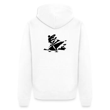 Jetski  - Unisex Premium Bio Zip Hoodie - Weiß - Hinten - Thijin (182cm)