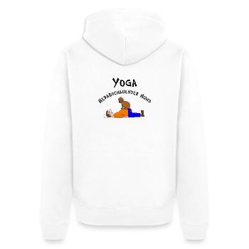 Yoga dog looking down - Unisex Premium Organic Zip Hoodie - white - Back - Thijin (182cm)