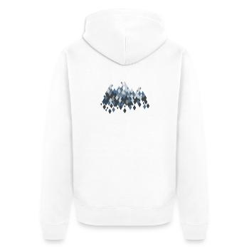 Mountains - Unisex Premium Organic Zip Hoodie - white - Back - Thijin (182cm)