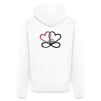 Two hearts Infinite Love Infinite Love - Unisex Premium Organic Zip Hoodie - white - Back - Thijin (182cm)