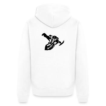 snowmobile stunt - Unisex Premium Bio Zip Hoodie - Weiß - Hinten - Thijin (182cm)