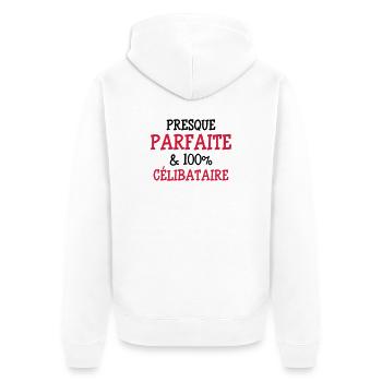Presque Parfaite & 100% Célibataire - Veste à capuche bio Premium Unisexe - blanc - Dos - Thijin (182cm)