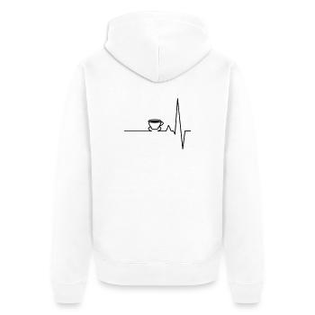 EKG Kaffee Herzschlag - Unisex Premium Bio Zip Hoodie - Weiß - Hinten - Thijin (182cm)