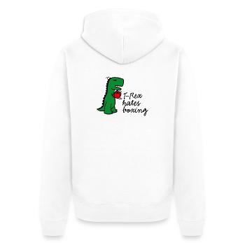 T-Rex hates boxing boxe gants de boxe - Veste à capuche bio Premium Unisexe - blanc - Dos - Thijin (182cm)