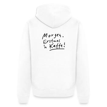 Kaffee Guten Morgen - Unisex Premium Bio Zip Hoodie - Weiß - Hinten - Thijin (182cm)