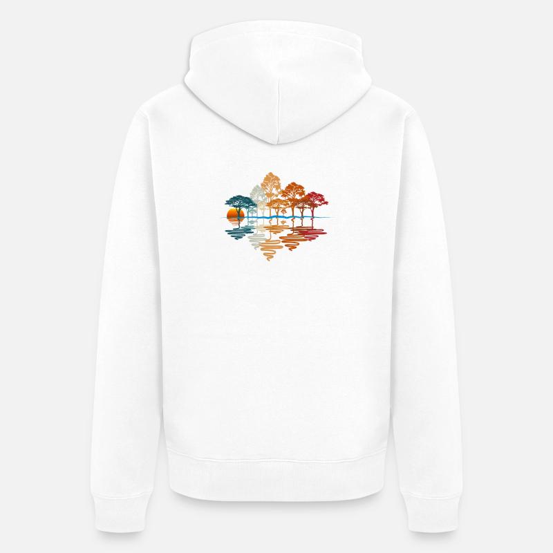 FORÊT D’AUTOMNE, FORÊT - Veste à capuche bio Premium Unisexe - blanc