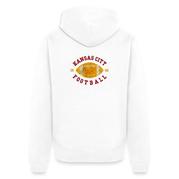 Kansas City Football Vintage - Unisex Premium Bio Zip Hoodie - Weiß - Hinten - Thijin (182cm)