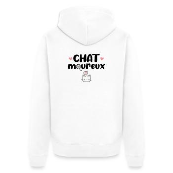 Chatmoureux Humour Chat mignon Amoureux Couple - Veste à capuche bio Premium Unisexe - blanc - Dos - Thijin (182cm)