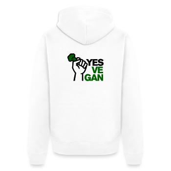 Vegan Vegetarian Vegan Yes, ve gan animal lover - Unisex Premium Organic Zip Hoodie - white - Back - Thijin (182cm)