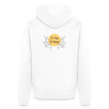 Yoga - Unisex Premium Bio Zip Hoodie - Weiß - Hinten - Thijin (182cm)