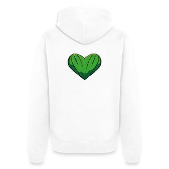 Heart Cactus - Unisex Premium Organic Zip Hoodie - white - Back - Thijin (182cm)