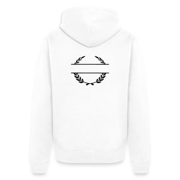 Lauwerkrans name banner - Unisex Premium Organic Zip Hoodie - white - Back - Thijin (182cm)