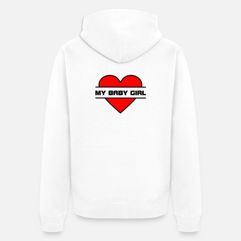 Liebe dein Herz 037 - Unisex Premium Bio Zip Hoodie - Weiß