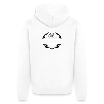 Bike in laurel wreath - Unisex Premium Organic Zip Hoodie - white - Back - Thijin (182cm)