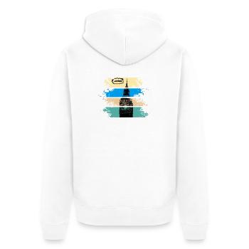 London Pop Art Big Ben Stripes - Veste à capuche bio Premium Unisexe - blanc - Dos - Thijin (182cm)