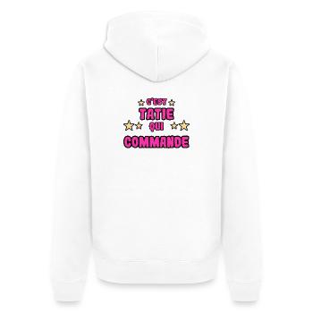 C'est tatie qui commande - Veste à capuche bio Premium Unisexe - blanc - Dos - Thijin (182cm)