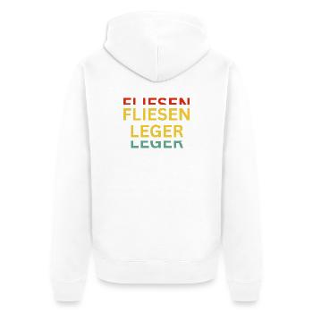 Motivierende Wortspiel-Kunst auf Textilien - Unisex Premium Bio Zip Hoodie - Weiß - Hinten - Thijin (182cm)